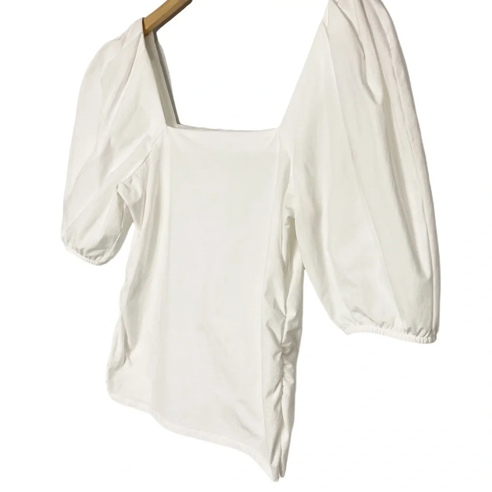 ZARA Puff Sleeve Square Neck Top